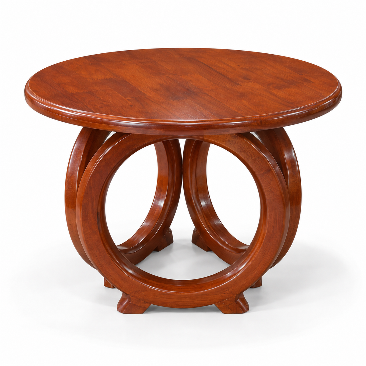 Round Teapoy- Solid Rubwood