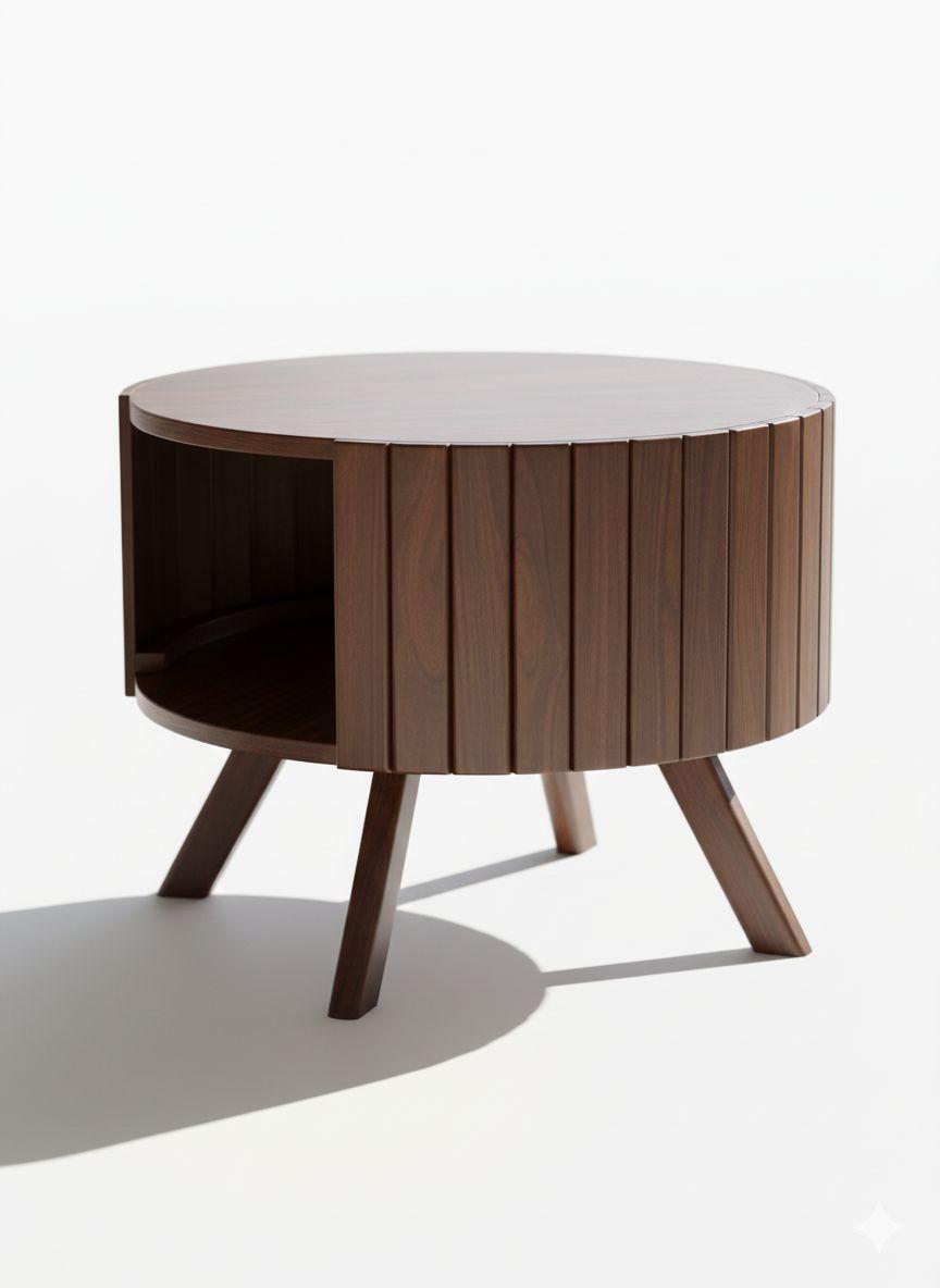 Round Mahogany Teapoy NW